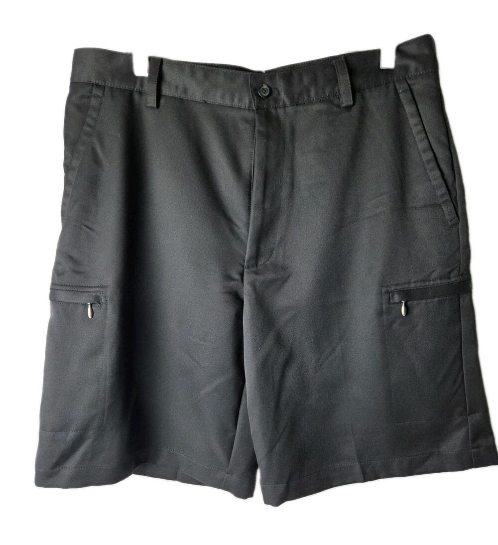 Izod Performance XFG Golf Shorts 34W X 8.5L Black Zip Pockets Preppy Outdoor